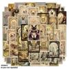 50 adesivos originais de gatinhos de tarot em desenho animado para diário, mala, caixa de armazenamento, adesivos decorativos