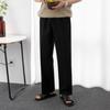 Pantalones de lino estilo coreano MYQ para hombre, hasta los tobillos, holgados, de pierna ancha, de moda, de verano, finos, de algodón y lino, informales