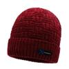 Gorra de lana para mediana edad, forro polar de invierno, gruesa, cálida, para montar, gorra de punto casual de moda para hombre, venta al por mayor