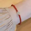 Pulseira de Ágata Vermelha Natural do Sul com Asa de Cristal para Mulheres, Contas Finas de Jade, Pulseira de Cristal Vermelho, Contas Exclusivas de Nicho