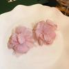 Mori diseño exagerado aretes de botón de flor grande nicho aretes únicos aretes dulces de alta gama para mujer