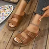 Sandalias de playa para mujer con suela gruesa, punta abierta, estilo romano casual de verano, sandalias versátiles de nuevo modelo europeo y americano para mujer 2025