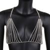 Joyería explosiva transfronteriza europea y americana personalidad moda hueca sexy red de pesca cadena corporal de diamante para el pecho
