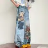 Conjunto de Verano para Niñas 2026 Nuevo Estilo Ropa Casual de Verano Moderna Jeans Holgados de Dibujos Animados Conjunto de Dos Piezas para Niños Mayores