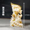 Estatueta de Guan Gong em Marfim Montando Guan Gong Decoração de Sala de Estar para Casa Chá de Estimação Antigo Decoração de Prateleira Guan Er Ye