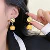 Diseño Súper Inmortal Estilo Bosque Sentido del Diseño Pendientes de Flor para Mujer Vida Eterna Pendientes de Rosa Seca Temperamento Cálido Clip para Oreja sin Agujeros