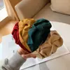 Diademas plisadas de ala ancha al por mayor, color liso, elegantes, sencillas, versátiles, diademas de tela vintage, accesorios para el cabello para mujer