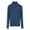 Suéter de Cuello Alto Otoño e Invierno Nuevo Año Nuevo Nuevo Negro Tejido Superior Pulóver de Moda Versátil Camisa Base Adelgazante Ropa Interior para Mujer