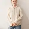 Suéter de Caxemira Feminino Tricotado Cardigã com Capuz Outono e Inverno Novo Tricô Pesado Casual Estilo Preguiçoso Jaqueta de Manga Comprida Moderna