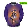 Jaqueta Baseball Casual Solta com Estampa de Padrão 3D Witch's Dawn Anime Outono e Inverno Moda Feminina Casaco Versátil