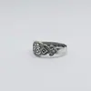 Chiba Estilo Étnico Original Plata Tailandesa Retro Carácter de Fortuna Viejo Anillo Abierto de Diseño Creativo Moderno y Elegante para Mujer Literaria