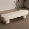 Banqueta para Cambiar Zapatos en la Entrada de Casa, Banqueta al Pie de la Cama en el Dormitorio, Banqueta Sofá para Vestidor, Banco Largo, Banqueta de Cama con Diseño de Olas en Estilo Crema