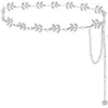 Nuevo Estilo Cadena de Metal Decorativa Cadena para Jeans Moda Femenina Hermoso Colgante Incrustado con Cadena de Cintura Cinturón Delgado