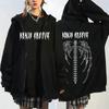 Sudadera Estilo Diablo Europeo y Americano Sudadera con Capucha para Mujer Gótica para Pareja Alas Calavera Harajuku Talla Grande Sudadera con Cremallera
