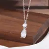 Collar Colgante de Plata de Ley 925 Estilo Coreano Simple Zircón Forma de Gota de Agua Lujo Accesible Gama Alta Exquisito Estilo Fresco Cadena para Clavícula Ins