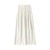 Pantalones de Seda Hielo Brillantes con Pedrería, Estilo Nuevo Verano 2026, Cintura Alta de Satén, Pierna Recta, Pedrería, Casual, Protección Solar, Pierna Ancha, para Mujer