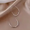 Nuevos Aretes Ovalados Elegantes Versátiles Pendientes para Mujer Simples Retro Estilo Hong Kong Pendientes Colgantes Europeos y Americanos Distintivos Exagerados Grandes