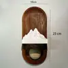 Decoración de Pared de Madera Maciza con Mosaico Estilo Vintage Pintura Decorativa para Pared de Fondo Mural Geométrico Abstracto Retro para Entrada