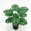 Planta Monstera Artificial para Decoração de Hotel e Casa, Planta Verde Simulada de Chão com Folhas de Alocasia