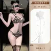 Lencería Erótica Lou Bei Sexy Calado con Tirantes Estampado de Leopardo Body de Tres Puntos Para Dormir Sin Quitar Coquetería Dropshipping