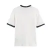 Ropa de Mujer al por Mayor Transfronteriza Estilo Europeo y Americano Camiseta Lisa de Manga Corta para Mujer, Diseño de Verano con Remaches, Estilo Nicho Holgado, Mangas de Tres Cuartos