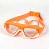 Gafas de natación de una sola pieza con tapones para los oídos, profesionales, para ocio, marco grande, visión de alta definición, lente plana, gafas de natación para niños, para niños, niñas