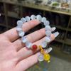 Puestos de Mercado Nocturno al por Mayor Vendiendo Pulseras Ojo de Gato para Mujeres, Cuentas para Aliviar el Estrés para Estudiantes de Primaria, Joyería al por Mayor de Ágata Roja y Amarilla con Colores Degradados