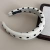 Alta cranial top impresso esponja hairband primavera e verão high-end preto e branco onda dot hairband de abas largas all-match novos acessórios para o cabelo