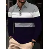 Ropa de hombre de manga larga transfronteriza Amazon casual de negocios para hombre con cuello camisero estampado digital camisa POLO