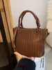 Bolso Bandolera Yuezi 2026 Modelo Nuevo Bolso Cesta Simple Plegado Estilo Coreano Textura de Alta Calidad Gran Capacidad Bolso de Mano Bolso de Hombro