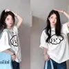 Camiseta de manga corta de seda de leche, modelo nuevo 2026, manga media blanca, estilo coreano, holgada y casual, impresionante top de verano, ins
