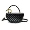 Bolsa Pequena Redonda de Bolinhas de Nicho de Alta Qualidade para Mulheres, Bolsa de Ombro Transversal Fashion e Versátil, Bolsa de Mão Compacta