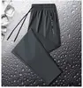 Calça Cinza da Moda para Homens, Versátil, Verão, Estilo Ins, Solta, Reta, Leve, Respirável, Seda de Gelo, Calça Masculina