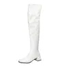 Nuevas Botas Altas de Charol, Botas por Encima de la Rodilla, Botas para Pole Dance, Tacón Cuadrado, Botas de Caballero de Tacón Medio, Tallas Grandes 32-46 Botas de Exportación