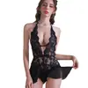 Camisón de Encaje 'Susurro Silencioso' con Tirantes y Copas para Mujer, Conjunto de Pijama Sexy Hueco de Gama Alta