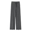 Pantalones de punto rectos de talla grande marca Dongxiao para mujer, otoño e invierno, cintura alta, holgados, adelgazantes, combinan con todo, pantalones casuales acampanados