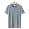 Nueva Camiseta de Verano de Moda para Hombre Estampada de Seda de Hielo Transpirable de Secado Rápido Manga Corta Talla Grande Más Gordo Suelta Deportiva Casual