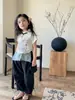 Xuanxuanjiang 2026 Camiseta para Niña Nuevo Estilo Chino Camiseta de Manga Corta con Botones Pulóver de Manga Corta Ajustado para Niña Verano