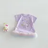 Falda de Malla de Dibujos Animados para Niñas 2026 Nuevo Verano Estilo Coreano para Bebés Vestido Camiseta con Lazo Estampado Vestido para Niños