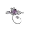Broche de magnolia de lujo retro de alta gama, exquisito y elegante ramillete de circonitas, para traje, alfiler antiluz para mujer