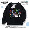 Roupas Legend of Letters Suéter Infantil Manga Longa Primavera e Outono Roupa Infantil Impressão Cartoon Monstro 26 Letras Moda para Meninos e Meninas
