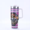 Transfronteiriço Halloween Natal 40oz copo de sorvete criativo 3d impressão alça Copo de carro dupla camada Vácuo Thermos copo