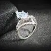 Anillo de Zirconia Marquise con un Toque de Lujo Ligero y Gama Alta, Joyería Exquisita para Mujeres, Diseño de Nicho, Venta al por Mayor Transfronteriza R5844