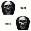 Funda de Reposacabezas para Coche con Estampado de Calavera Negra de Comercio Exterior Transfronterizo, Estilo Elástico Universal, Funda de Reposacabezas para Coche Original y Divertida