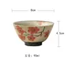 Taza de Té de Cerámica Roja Ciruela Pintada a Mano con Glaseado de Caramelo Estilo Vintage, Taza Grande para el Hogar, Taza de Degustación para Juego de Té Kung Fu