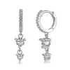 Brincos Franceses Ao Vivo Prata Esterlina S925 Brincos Femininos Design Pingente Exquisito Gotas de Água Amor Açúcar Zircônia Brincos Femininos