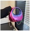 Bolsa de Cena Acrílica 2024 Verano Nuevo Moda Bolso de Mano Cadena Cruzada Bolso para Mujer Bolso Colorido Deslumbrante Morado Degradado
