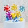 Inserto para decoración de pastel estrella de cinco puntas inserto copo de nieve banderines adornos mobiliario para fiesta infantil banderín dorado