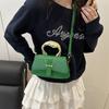 Estilo Occidental Nuevo Bolso de Mano Simple de Gran Capacidad para Mujer 2025 de Metal Texturizado Hombro Único Axila Cruzado Bolso Cuadrado Pequeño