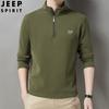 Suéter polar JEEP SPIRIT para hombre, nuevo para primavera y otoño, color liso, media cremallera, camiseta interior, protector cálido a prueba de frío